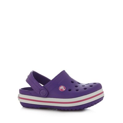 Crocs Girl's purple punched clogs